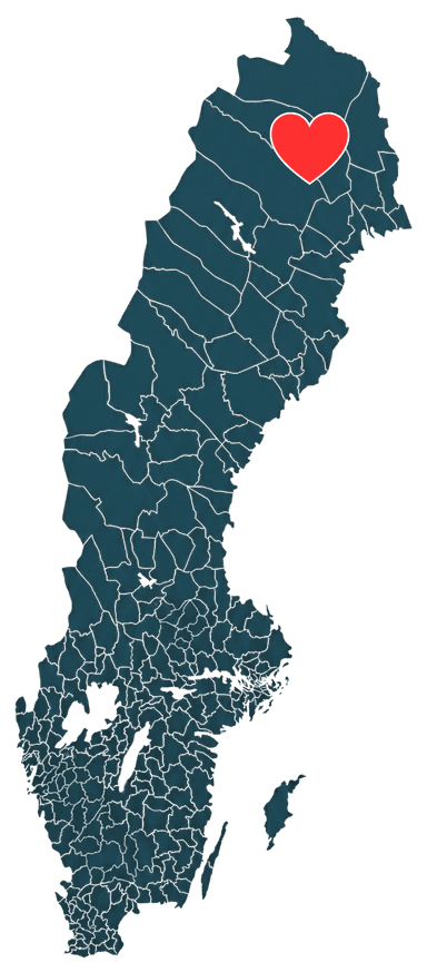 Karta över Gällivare – presentkortet stöder hela orten